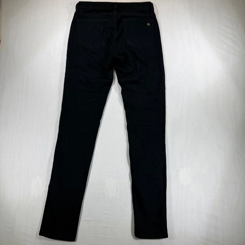 Kate Spade Broome Street Black Skinny Jeans Gold Button NJMU1276 Size 25